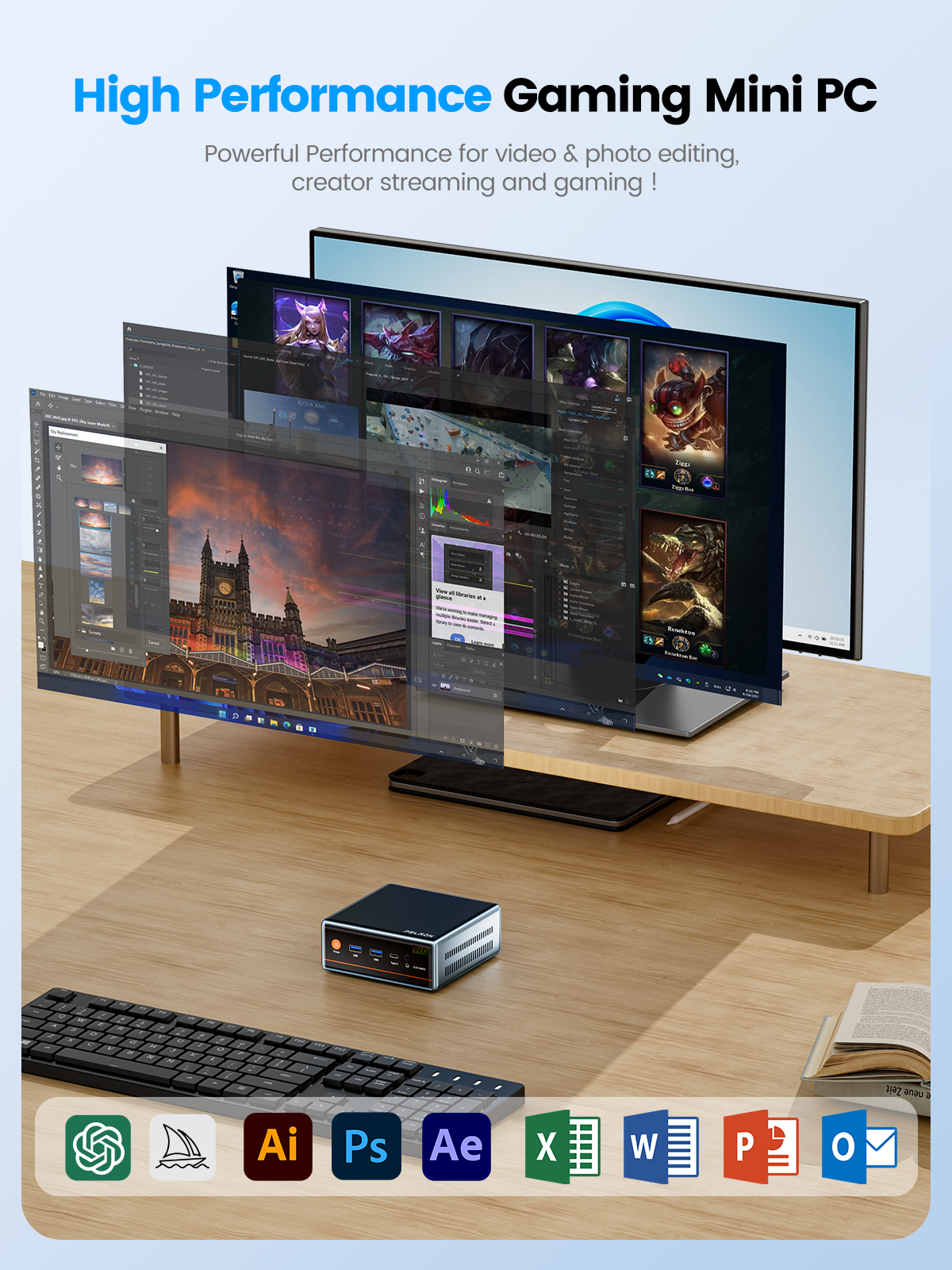 PELADN WO4 MINI PC Ryzen R5 6600H