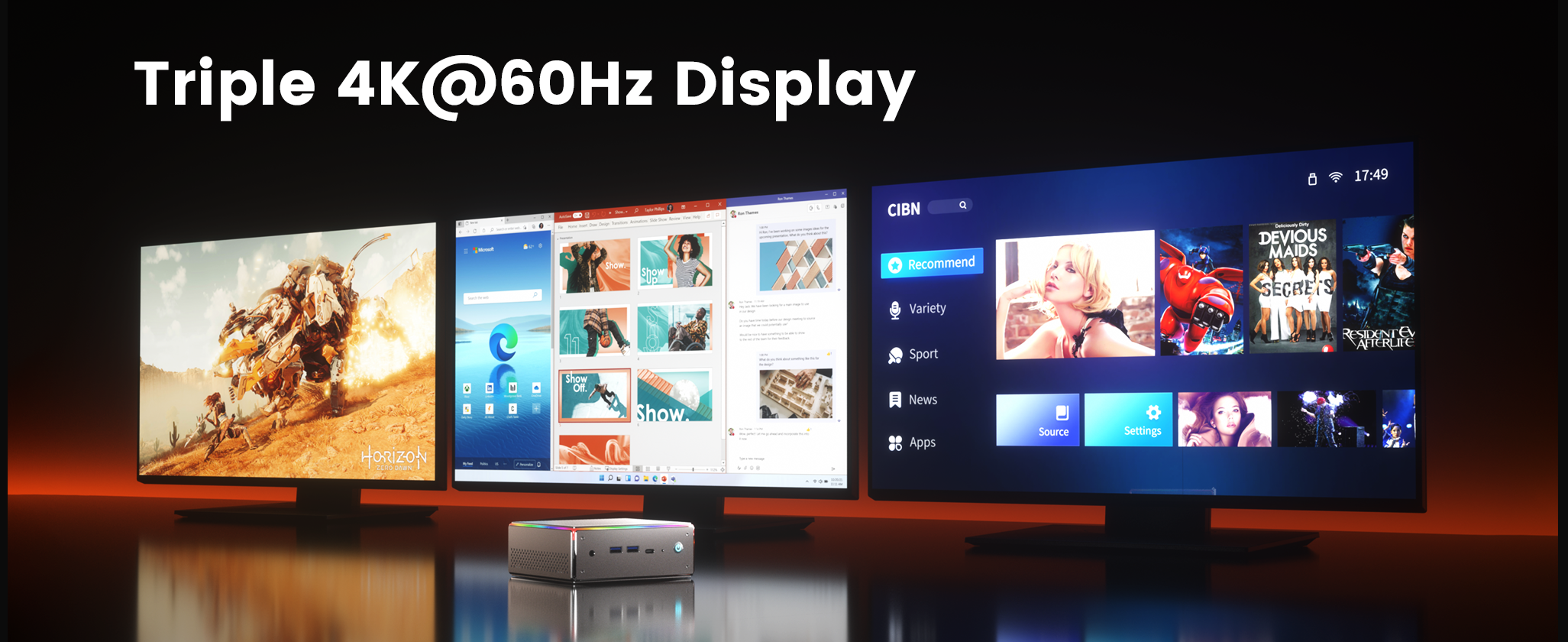 PELADN HA4 TRIPLE 4K 60HZ DISPLAY MINI PC
