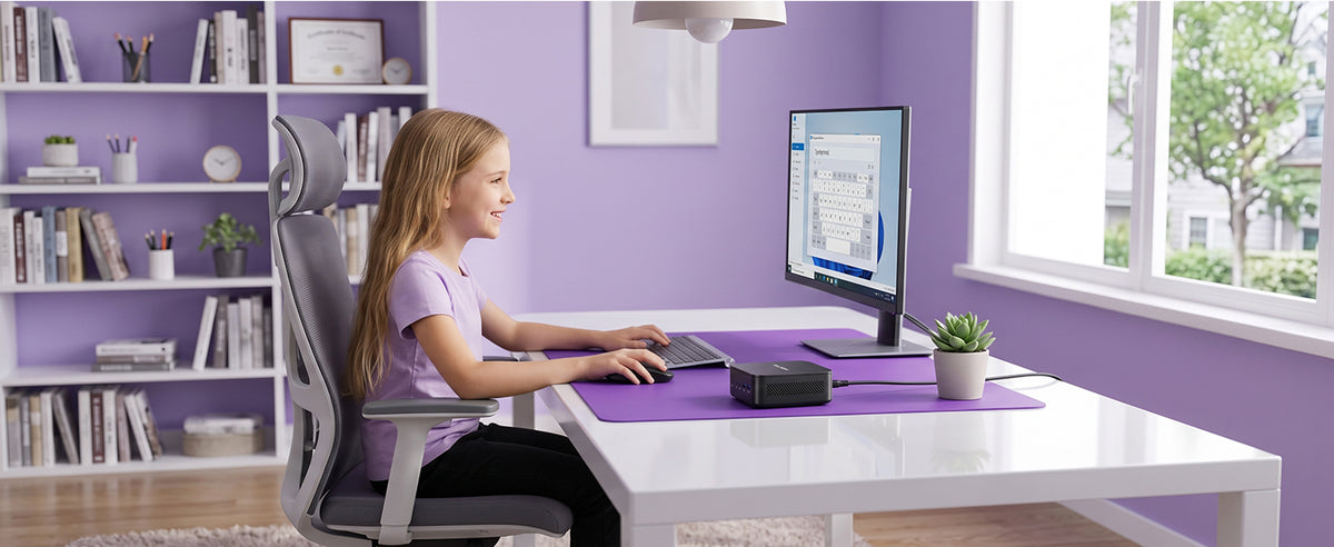 PELADN WO7 compact Mini PC for Kid Education